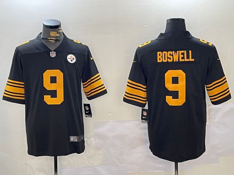 Men Pittsburgh Steelers 9 Boswell Black 2024 Nike Vapor Limited NFL Jersey style 3